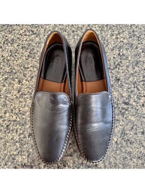 H S Trask Mens Brown Leather Loafer Shoes Size 9